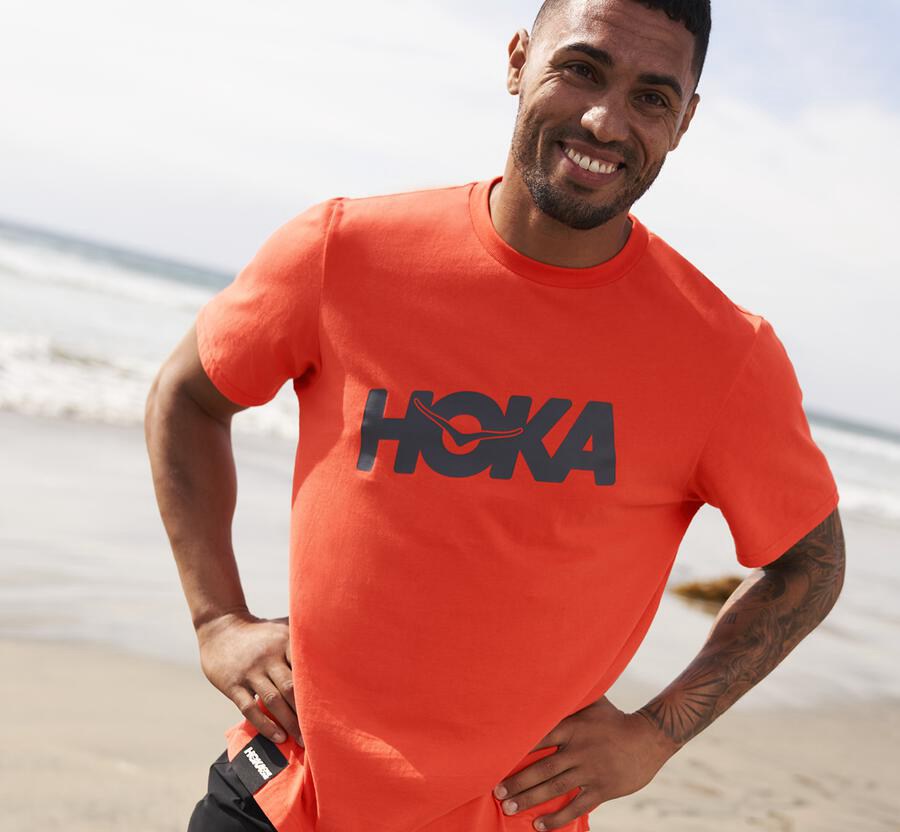 Chemise Hoka One One Brand Homme - Rouge - FVS-981465